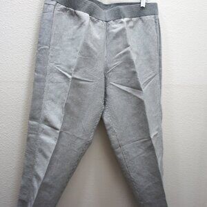 J. Jill gray strip linen elastic waist pants size M ? NWOTS